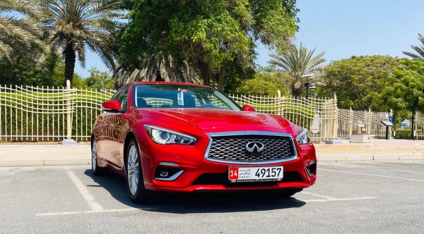 Red Infiniti Q50, 2021 Photo 1