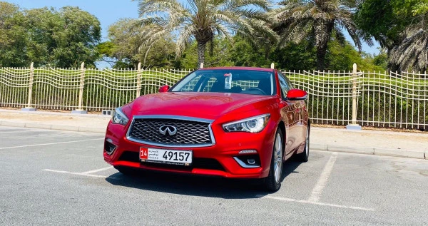 Red Infiniti Q50, 2021 Photo 2