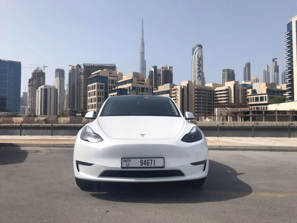 White Tesla Model Y Long Range, 2022 Photo 2