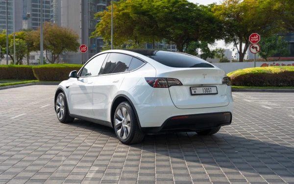 White Tesla Model Y Long Range, 2022 Photo 6