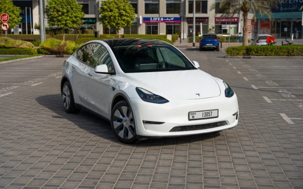 White Tesla Model Y Long Range, 2022 Photo 7