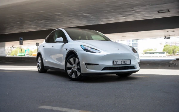 White Tesla Model Y Long Range, 2022 Photo 1