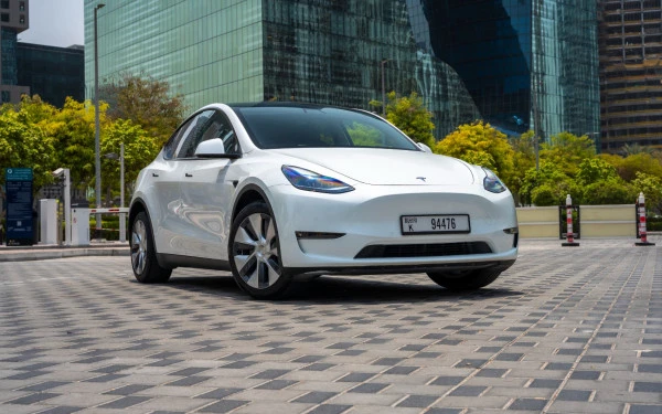White Tesla Model Y Long Range, 2022 Photo 1