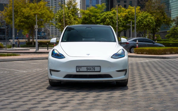 White Tesla Model Y Long Range, 2022 Photo 3