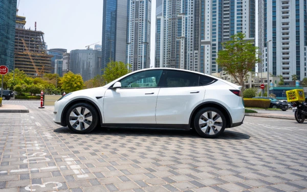 White Tesla Model Y Long Range, 2022 Photo 7
