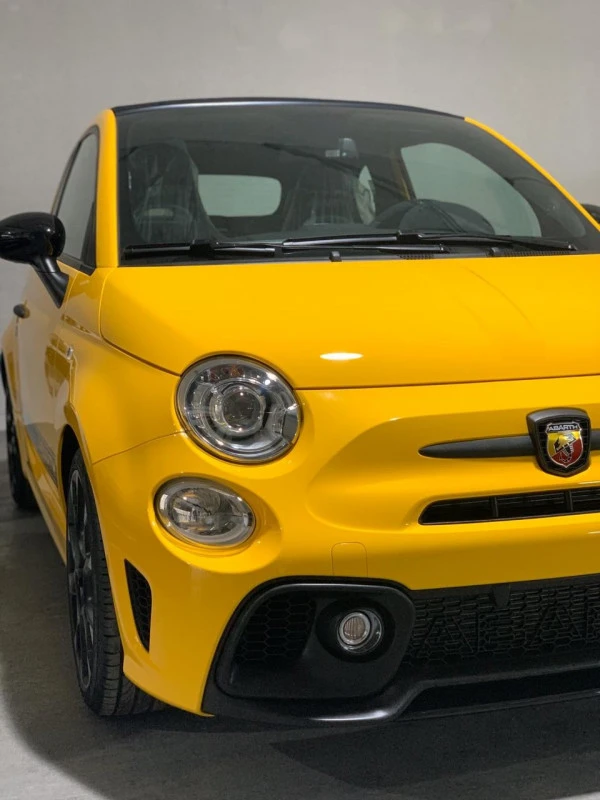 Yellow Fiat 595 Abarth, 2020 Photo 1